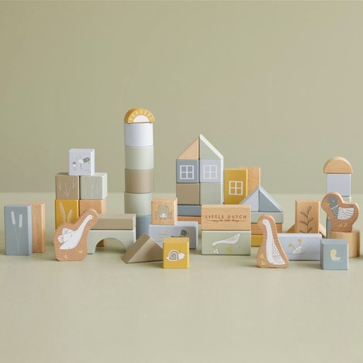 Bloques de madera aves