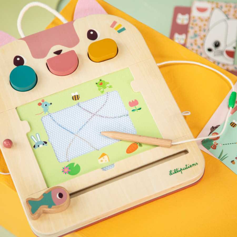 Pizarra mágica de madera de Jeanne la gata