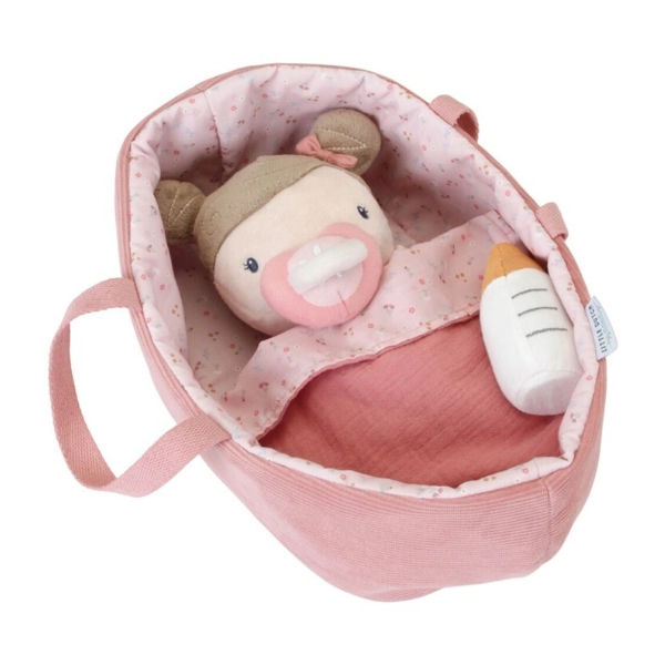 Bebé Rosa con canastilla y accesorios de Little Dutch
